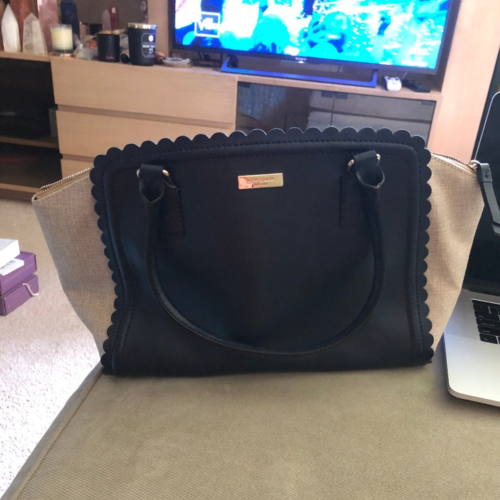 KATE SPADE LARGE MARGUERITE BAG NEW! NAVY & BEIGE